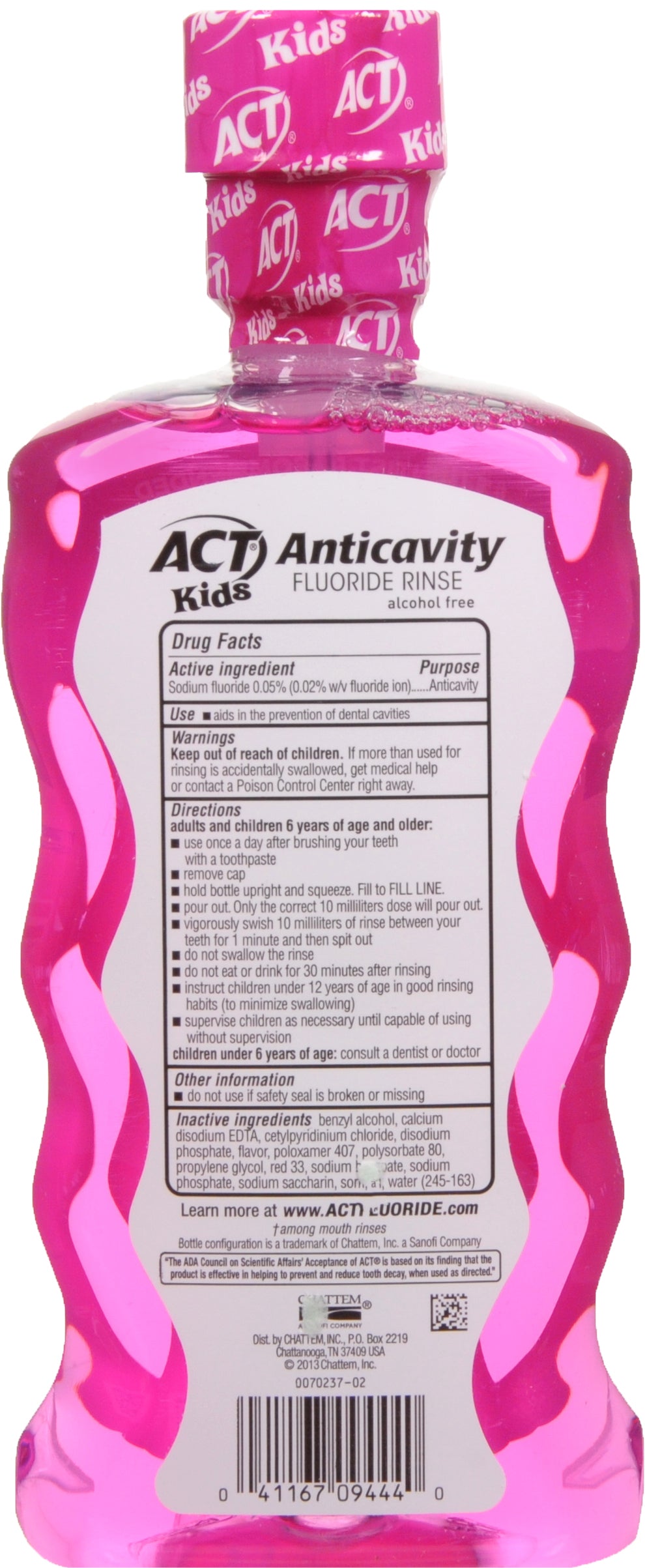 ACT CHILD ANTI-CAVITY RINS BUBLGUM16.9OZ